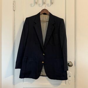 Vintage men’s Lanvin Blazer Suit Jacket in Blue with Good Buttons  - 54